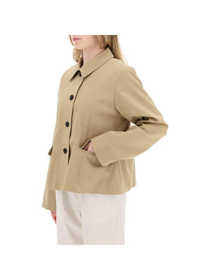 Dark Beige Petra Organic Cotton Canvas Jacket SKALL STUDIO JOHN JULIA.