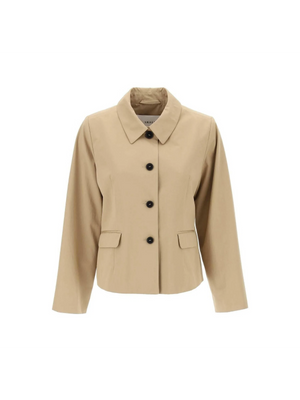 Dark Beige Petra Organic Cotton Canvas Jacket SKALL STUDIO JOHN JULIA.