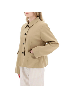 Dark Beige Petra Organic Cotton Canvas Jacket SKALL STUDIO JOHN JULIA.