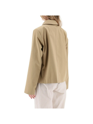 Dark Beige Petra Organic Cotton Canvas Jacket SKALL STUDIO JOHN JULIA.