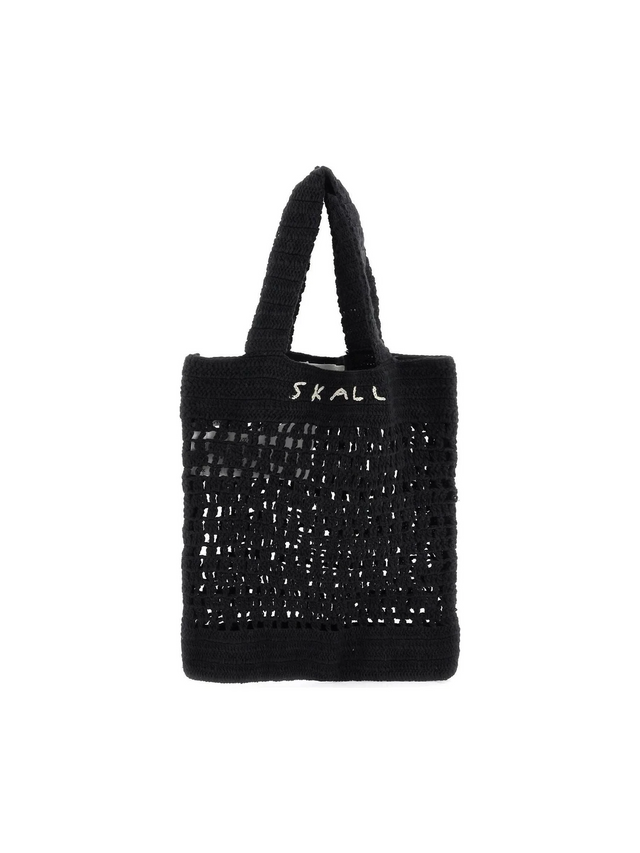 Black Evalu Organic Cotton Crochet Handbag SKALL STUDIO JOHN JULIA.