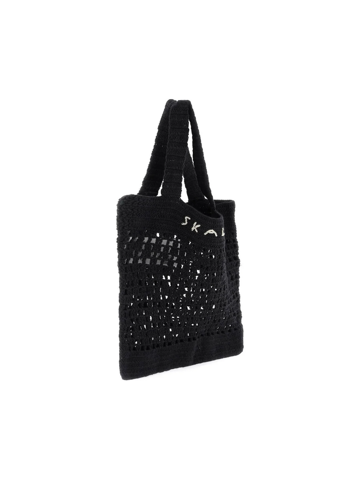 Black Evalu Organic Cotton Crochet Handbag SKALL STUDIO JOHN JULIA.