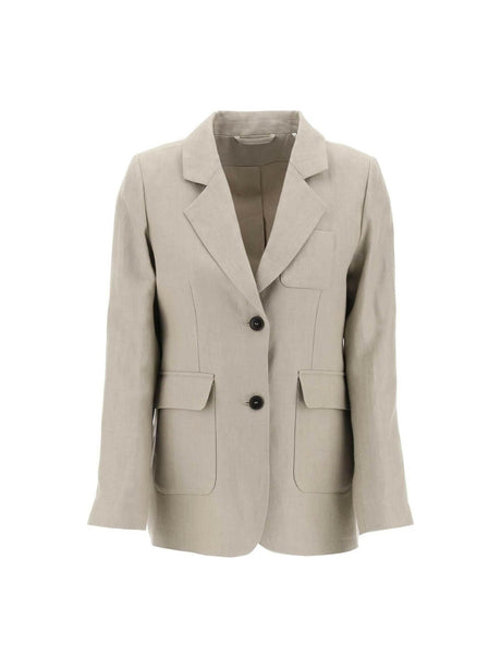 Twig Grey Yoko Linen Blazer SKALL STUDIO JOHN JULIA.