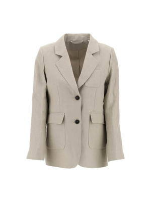 Twig Grey Yoko Linen Blazer SKALL STUDIO JOHN JULIA.