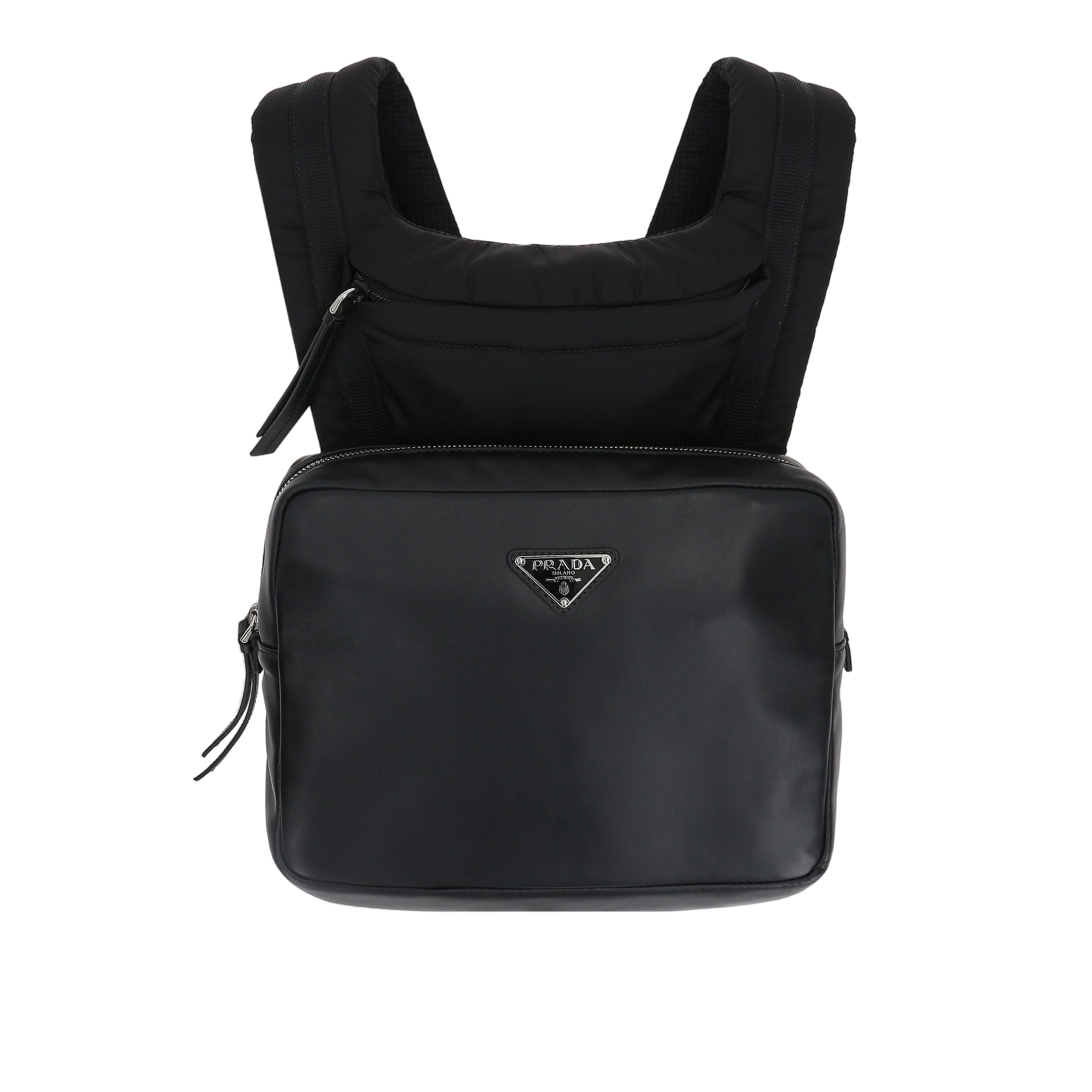 Smooth Leather and Nylon Backpack-PRADA-JOHN JULIA