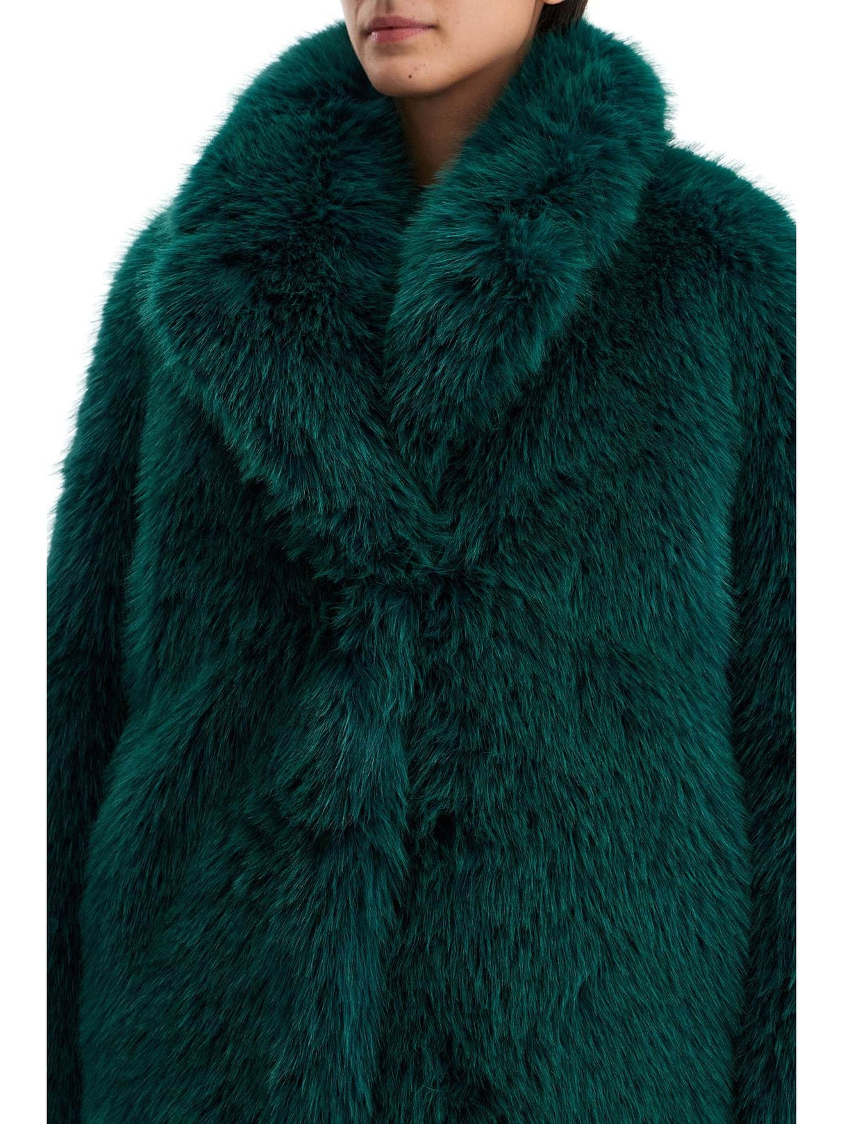 Short Hunter Coat In Faux Fur