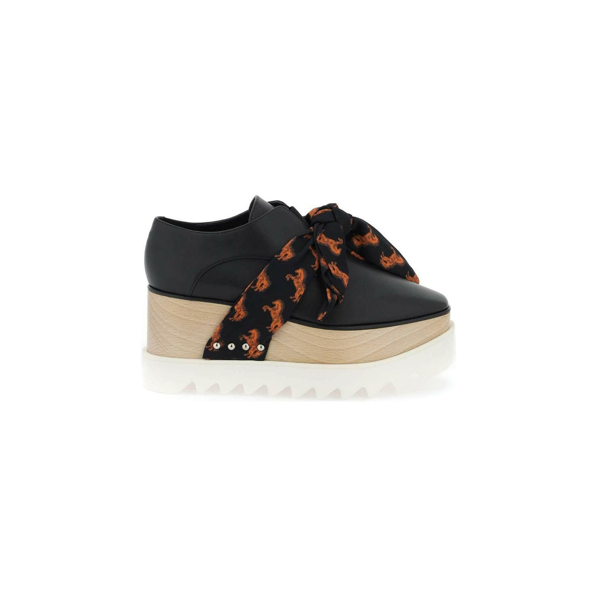 Black Elyse Pixel Horse Print Band Platform Shoes STELLA MCCARTNEY JOHN JULIA.