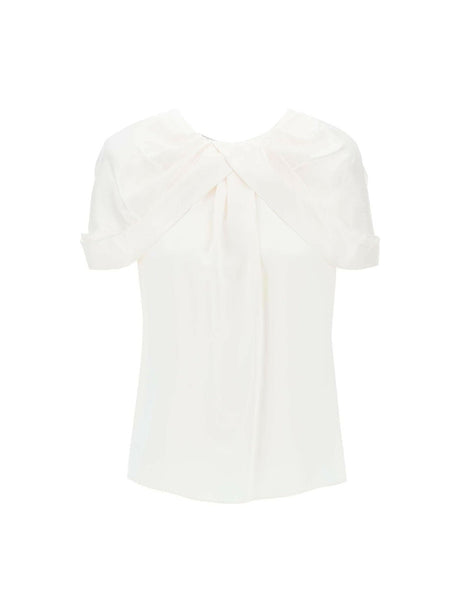 STELLA MCCARTNEY-Cream Satin Blouse-JOHN JULIA