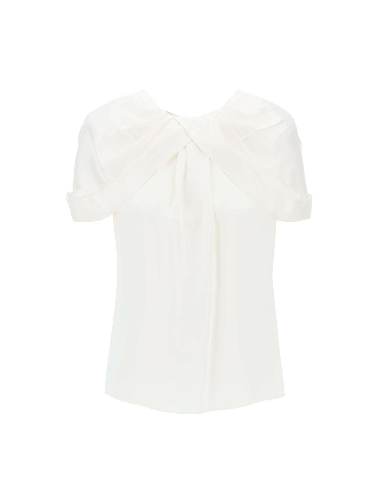 STELLA MCCARTNEY-Cream Satin Blouse-JOHN JULIA