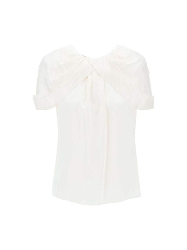 STELLA MCCARTNEY-Cream Satin Blouse-JOHN JULIA