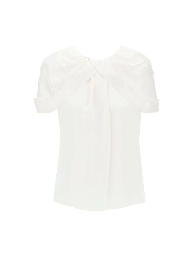 STELLA MCCARTNEY-Cream Satin Blouse-JOHN JULIA