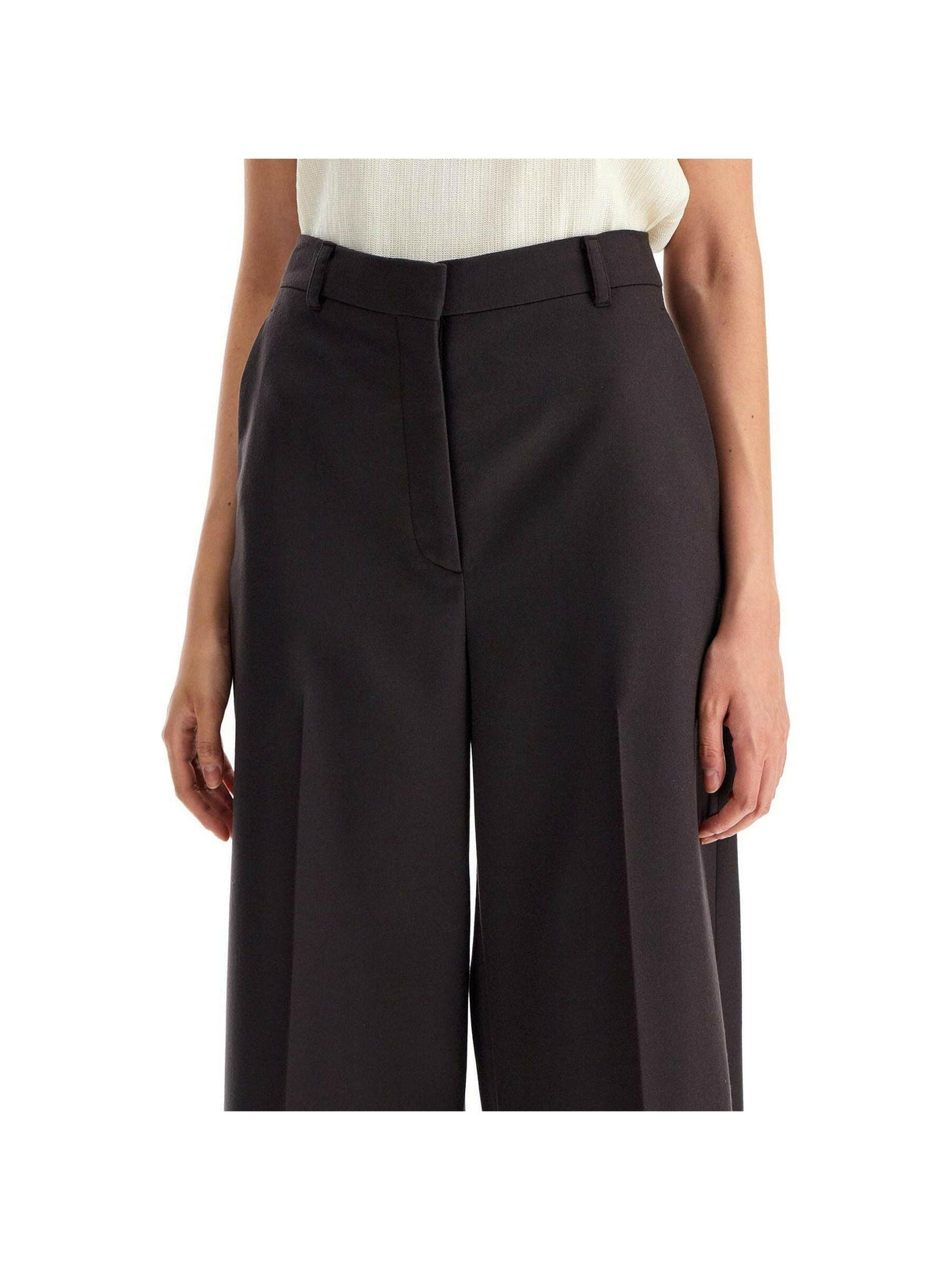 High-Waisted Wool Flared Trousers.