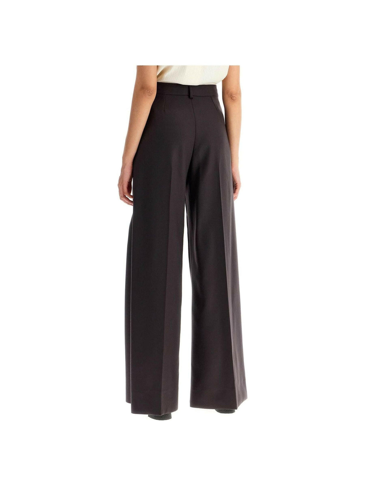 High-Waisted Wool Flared Trousers.