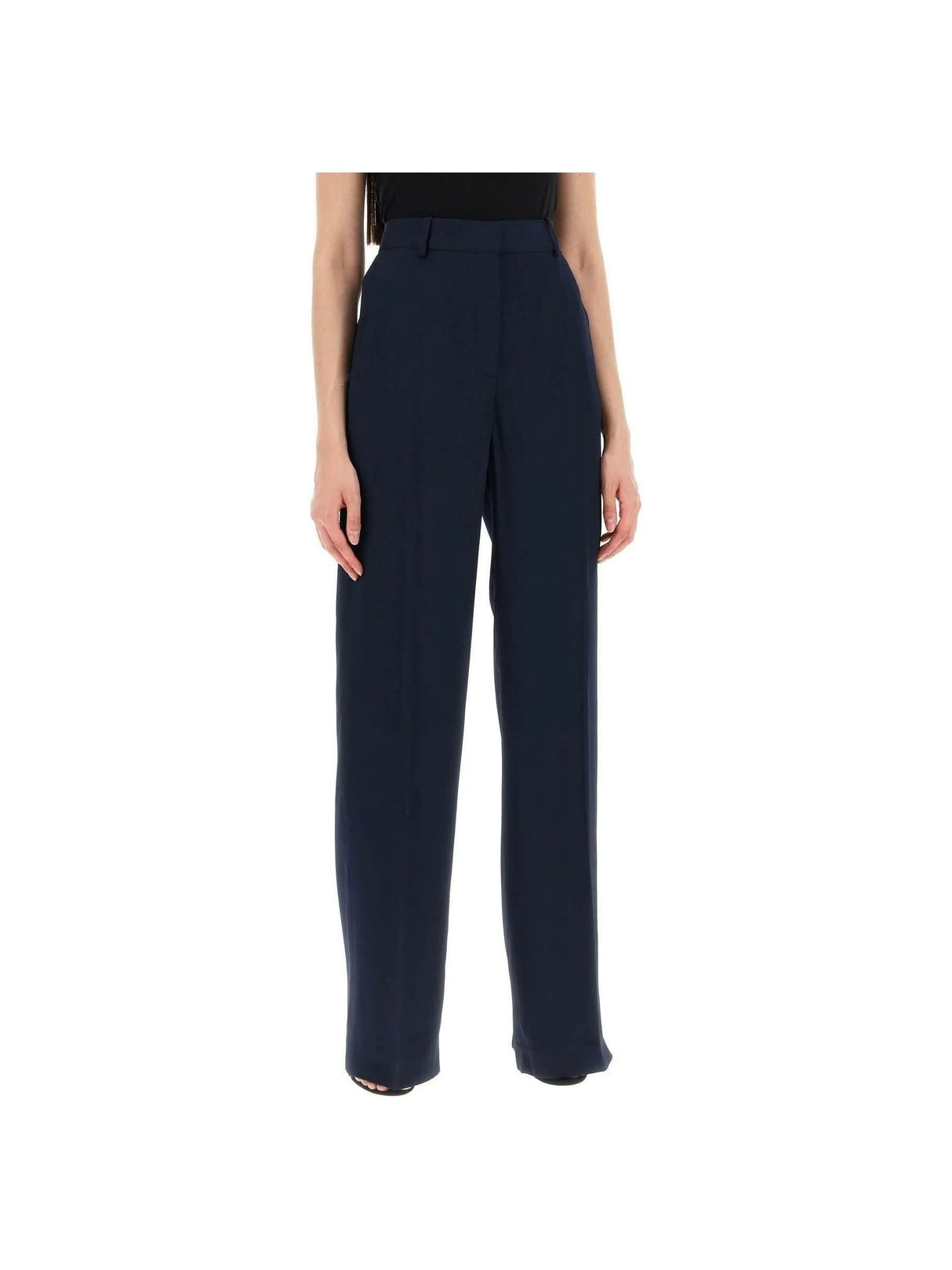 Ink Blue Crepe Palazzo Pants STELLA MCCARTNEY JOHN JULIA.