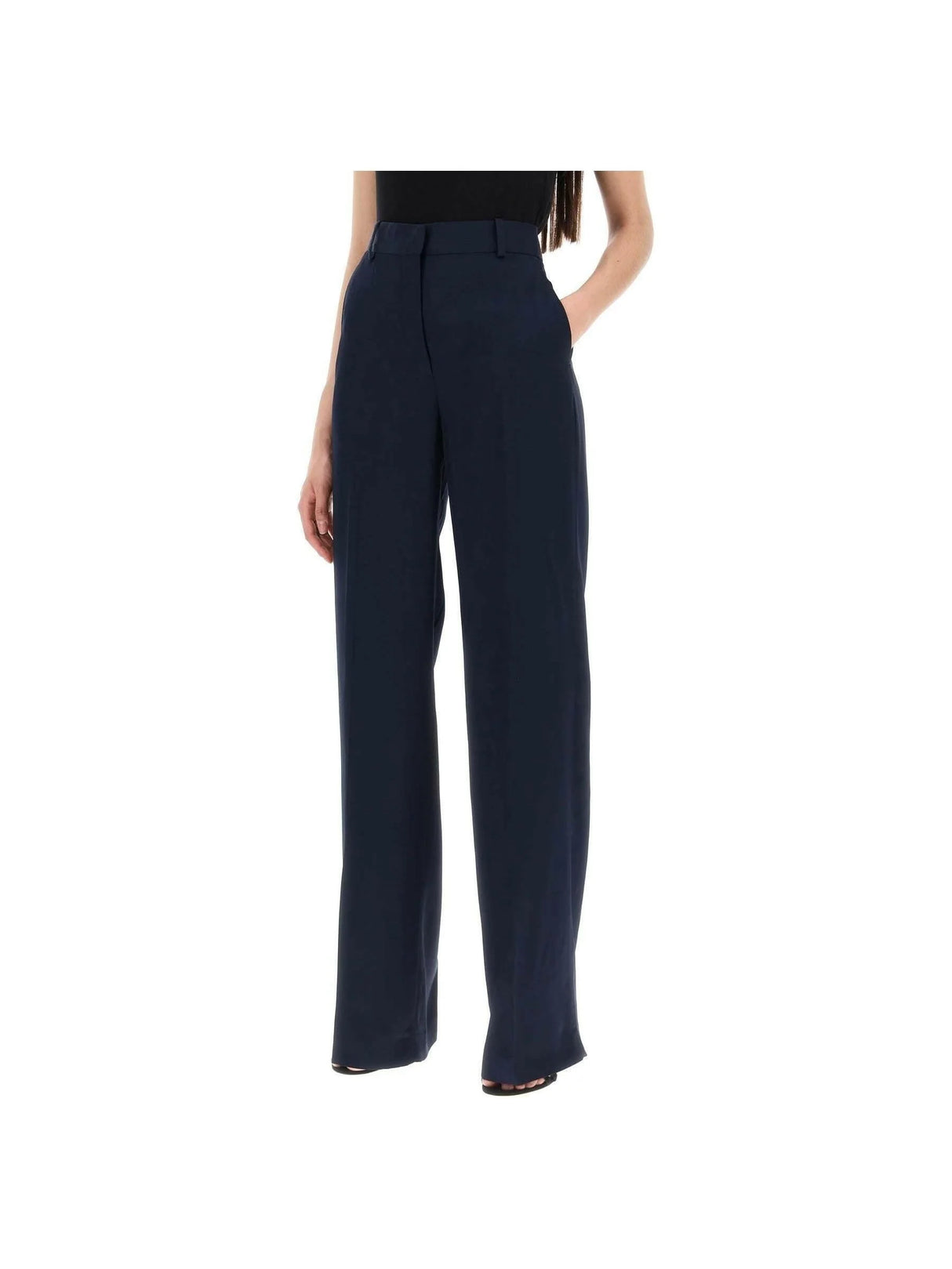 Ink Blue Crepe Palazzo Pants STELLA MCCARTNEY JOHN JULIA.