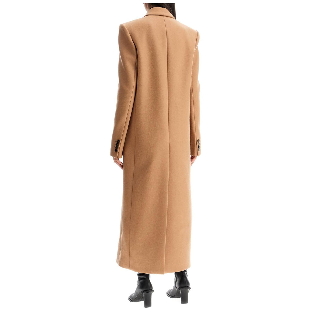 Long Double-Breasted Wool Coat