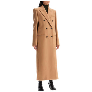 Long Double-Breasted Wool Coat