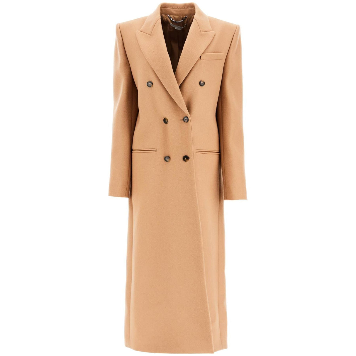 Long Double-Breasted Wool Coat