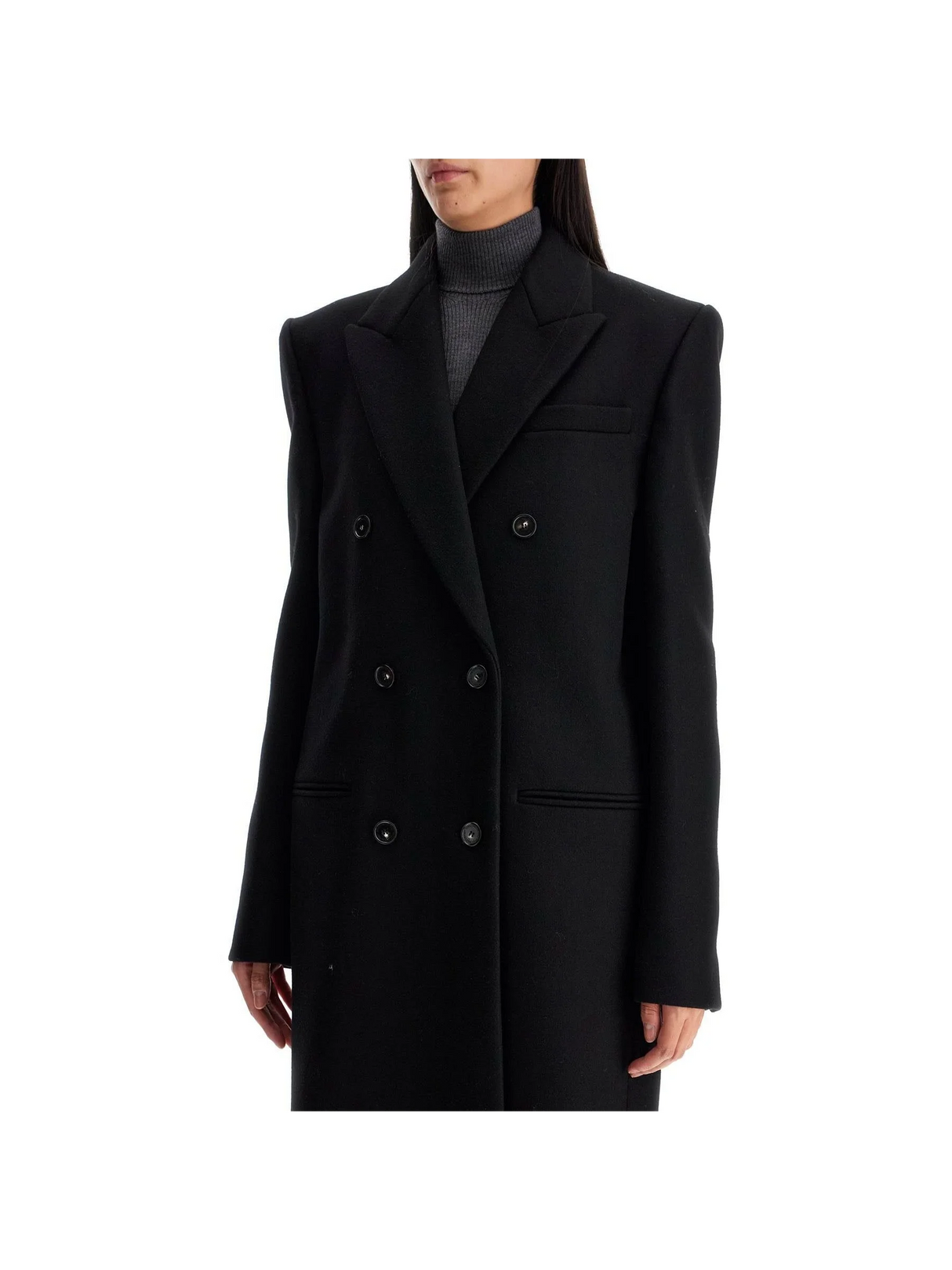 Long Double-Breasted Wool Coat-STELLA MCCARTNEY-JOHN JULIA