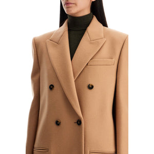 Long Double-Breasted Wool Coat