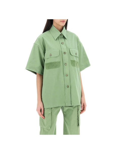 Organic Cotton Utility Shirt in Pistachio STELLA MCCARTNEY JOHN JULIA.