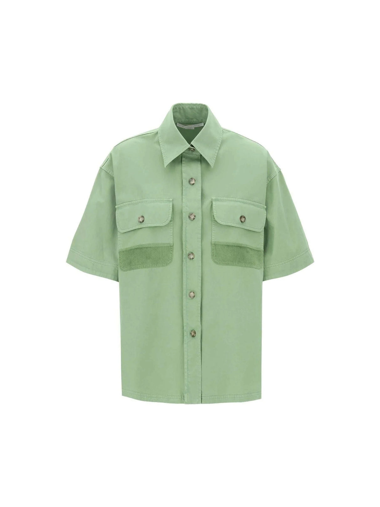 Organic Cotton Utility Shirt in Pistachio STELLA MCCARTNEY JOHN JULIA.