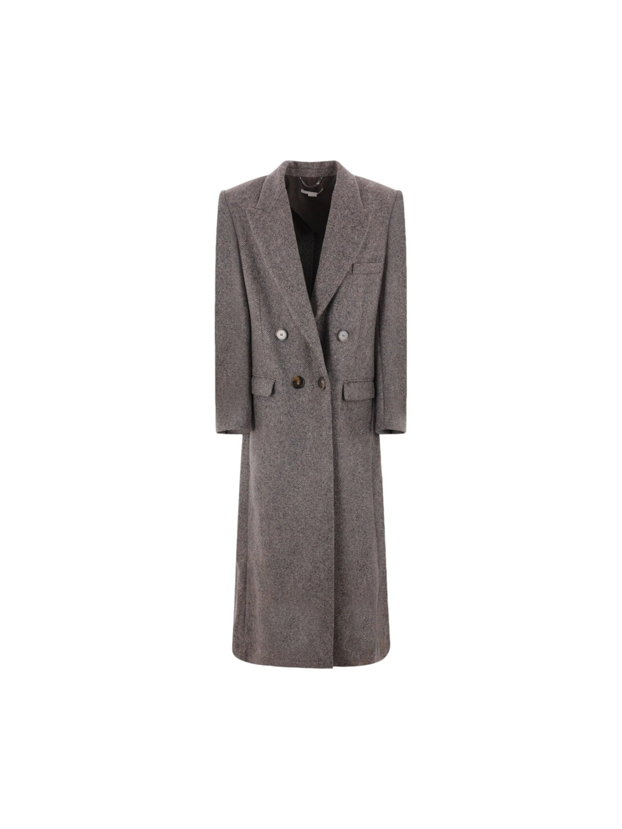 Oversize Tweed Long Coat-STELLA MCCARTNEY-JOHN JULIA