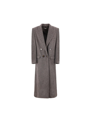 Oversize Tweed Long Coat-STELLA MCCARTNEY-JOHN JULIA