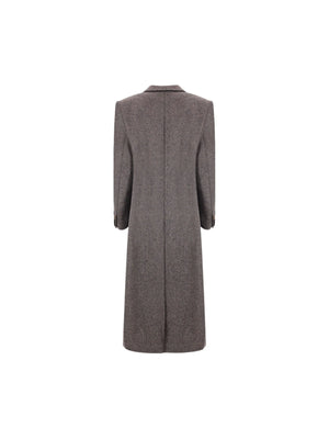 Oversize Tweed Long Coat-STELLA MCCARTNEY-JOHN JULIA