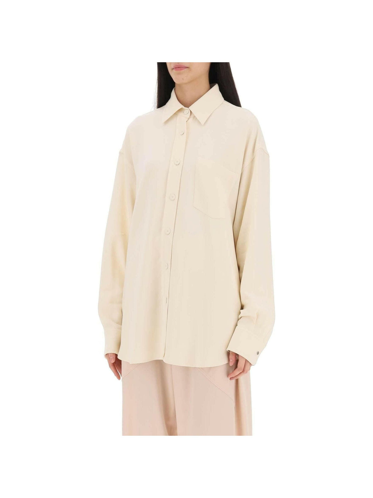 STELLA MCCARTNEY-Oversized Shirt In Crepe Jersey-JOHN JULIA