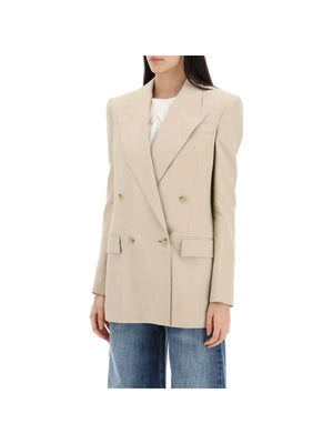 Sand Beige Double-Breasted Viscose Blazer STELLA MCCARTNEY JOHN JULIA.