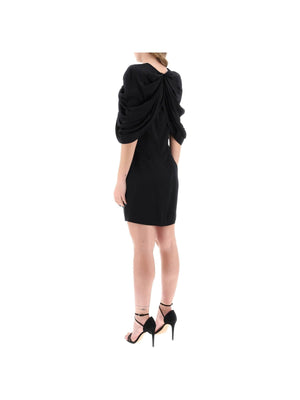 Satin Petal Sleeve Mini Dress - Women > Clothing > Dresses > Mini