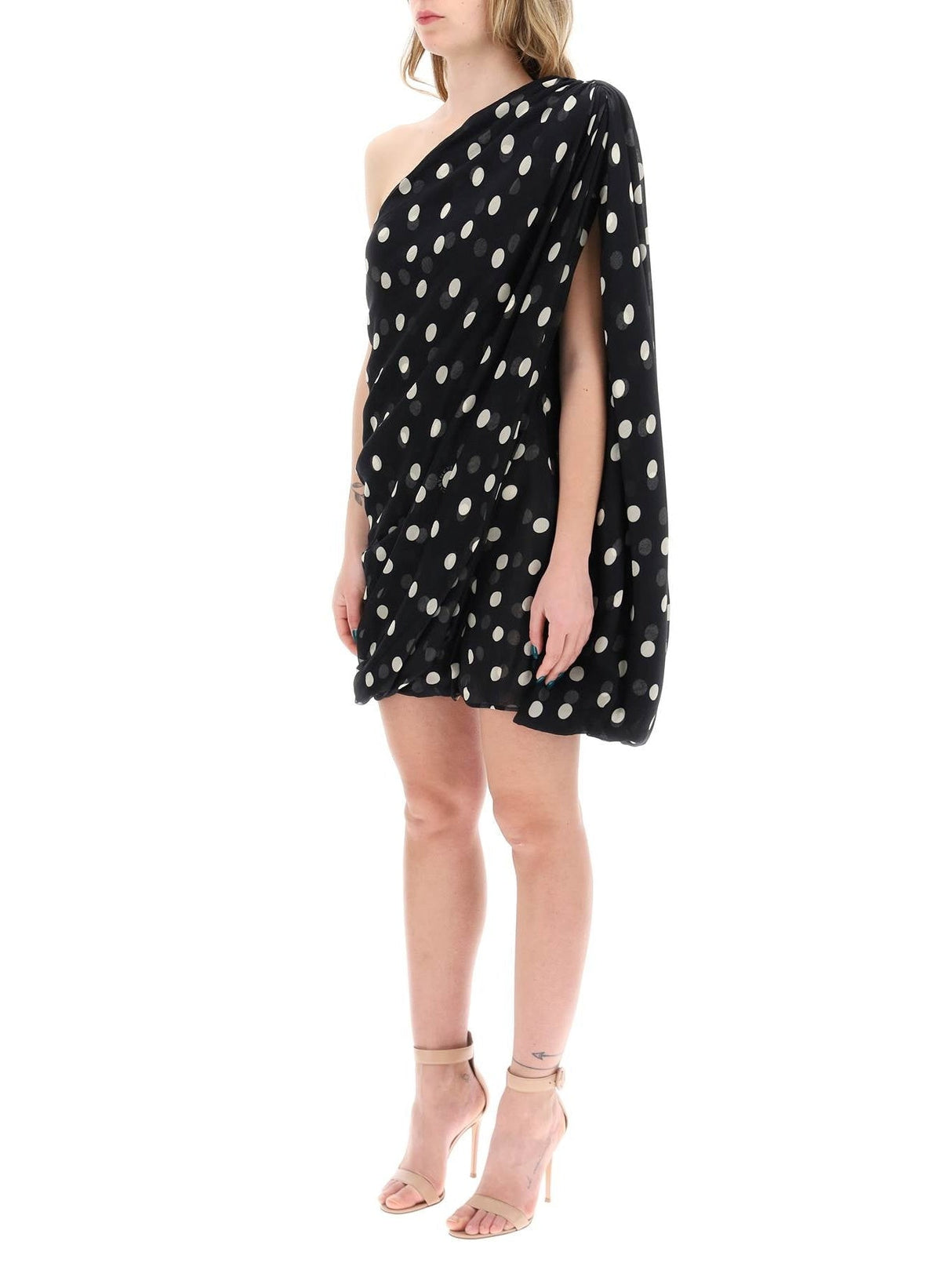 Silk Polka Dot Mini Dress