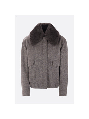 Wool Blend Oversize Bomber Jacket-STELLA MCCARTNEY-JOHN JULIA