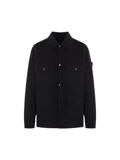 Ghost Wool Blend Overshirt-STONE ISLAND-JOHN JULIA