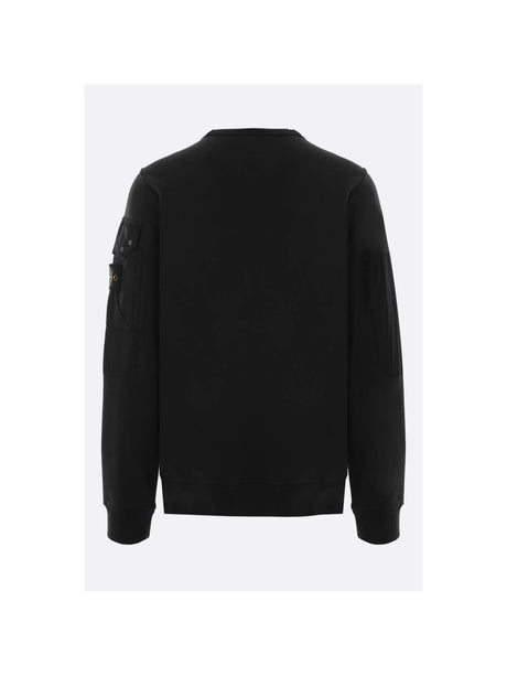 Logo Badge Cotton Jersey Sweatshirt-STONE ISLAND-JOHN JULIA