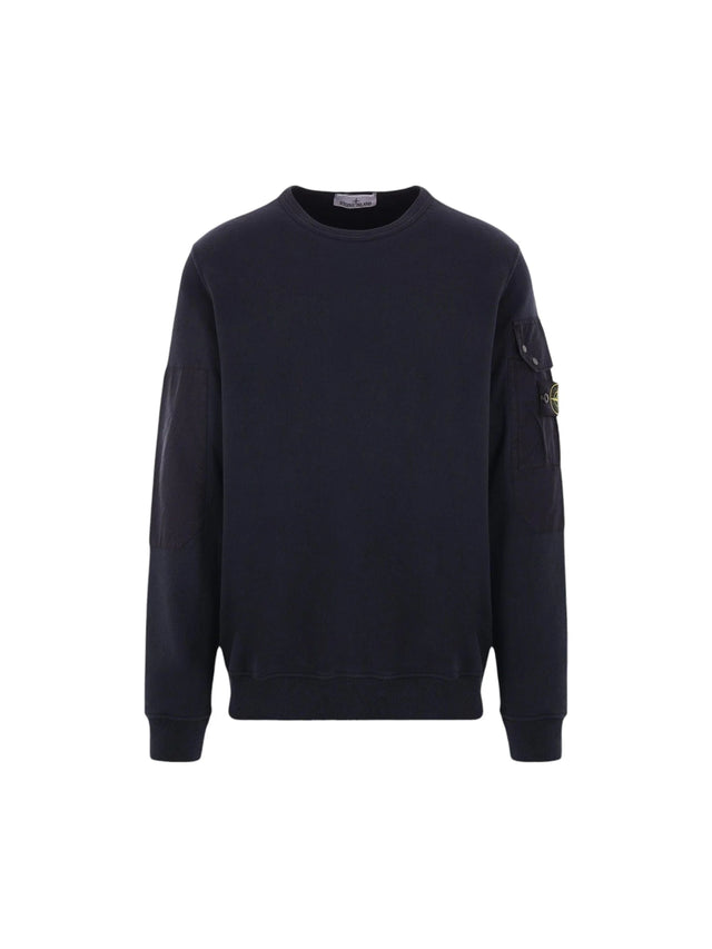 Logo Badge Cotton Sweatshirt-STONE ISLAND-JOHN JULIA