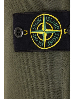 Logo Badge Jersey Full-zip Hoodie-STONE ISLAND-JOHN JULIA