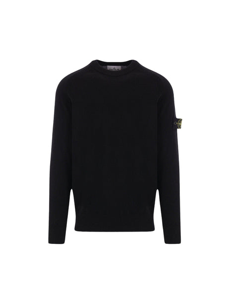 Logo Badge Wool Sweater-STONE ISLAND-JOHN JULIA