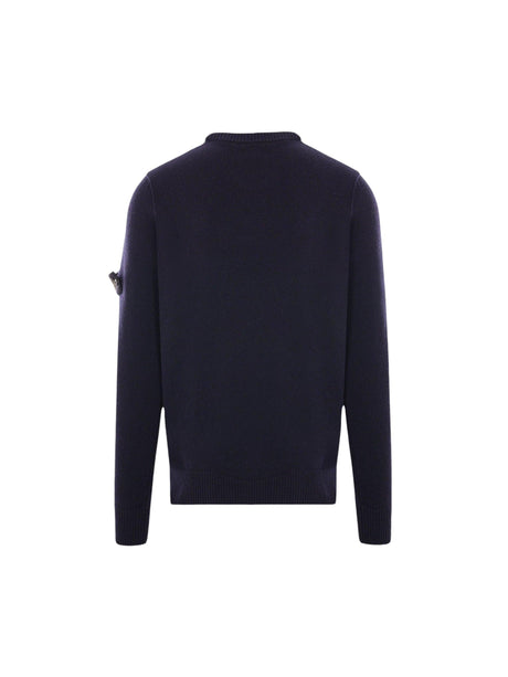 Logo Badge Wool Sweater-STONE ISLAND-JOHN JULIA