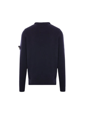 Logo Badge Wool Sweater-STONE ISLAND-JOHN JULIA