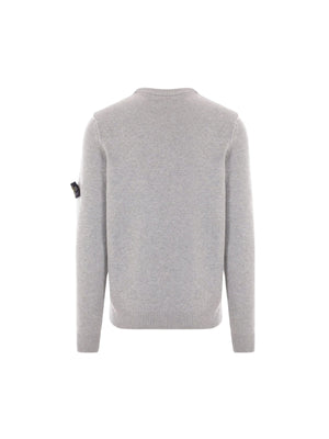 Logo Badge Wool Sweater-STONE ISLAND-JOHN JULIA