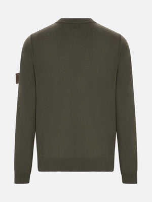 Logo Badge Wool Sweater-STONE ISLAND-JOHN JULIA