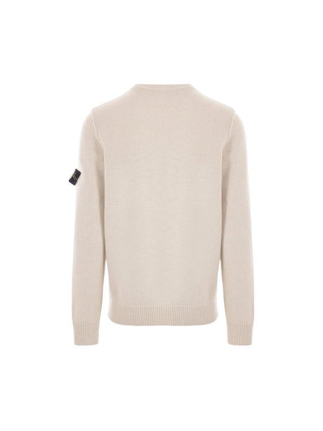 Logo Badge Wool Sweater-STONE ISLAND-JOHN JULIA