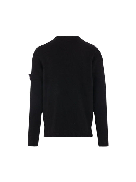 Logo Badge Wool Sweater-STONE ISLAND-JOHN JULIA