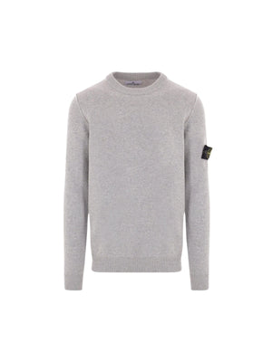 Logo Badge Wool Sweater-STONE ISLAND-JOHN JULIA