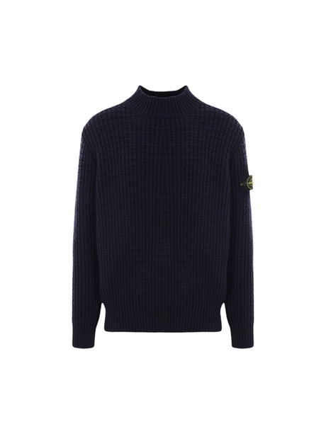 Logo Badge Wool Sweater-STONE ISLAND-JOHN JULIA