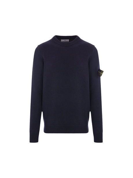 Logo Badge Wool Sweater-STONE ISLAND-JOHN JULIA