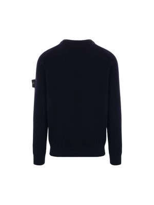 Logo Badge Wool Sweater-STONE ISLAND-JOHN JULIA