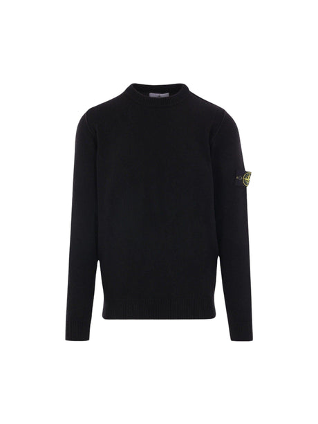 Logo Badge Wool Sweater-STONE ISLAND-JOHN JULIA